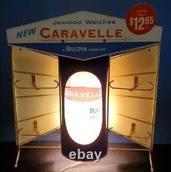 RARE BULOVA Caravelle Illuminated Motion Window Display Vintage 50's Advertising