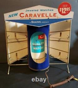 RARE BULOVA Caravelle Illuminated Motion Window Display Vintage 50's Advertising