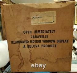 RARE BULOVA Caravelle Illuminated Motion Window Display Vintage 50's Advertising