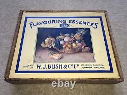 RARE C1920s VINTAGE W. J. BUSH&Co Ltd LONDON FLAVOURING ESSENCES IN ORIG BOX