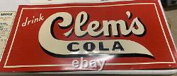 RARE CLEM's COLA Soda Advertising Sign Vintage Clems Metal General Store Pop