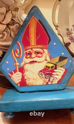 RARE! Christmas Vintage Santa Claus Sinterklass Candy Store Advertising Display