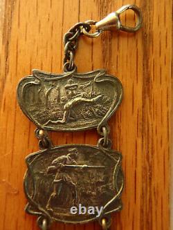 RARE Funsten Fur Watch Fob Trapping St. Louis. Advertising FUNSTEN BROS. VINTAGE