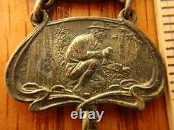 RARE Funsten Fur Watch Fob Trapping St. Louis. Advertising FUNSTEN BROS. VINTAGE