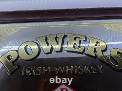 RARE LARGE POWER'S IRISH WHISKEY man cave PUB BAR MIRROR VINTAGE ADVERTISING BR