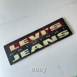 RARE LEVIS ORIGINAL JEANS Wooden Advertising Board Sign Vtg Y2K 6x18