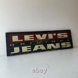 RARE LEVIS ORIGINAL JEANS Wooden Advertising Board Sign Vtg Y2K 6x18