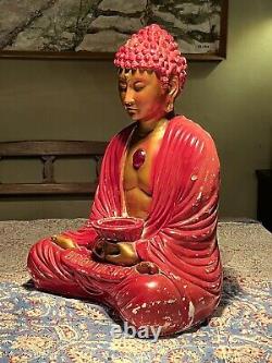 RARE! Large Vintage 1930's Shop Display THE HINDU INCENSE Chalk Ware Buddha Lamp