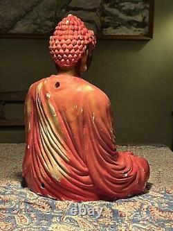 RARE! Large Vintage 1930's Shop Display THE HINDU INCENSE Chalk Ware Buddha Lamp