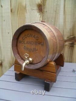 RARE ORIGINAL VINTAGE 1950s ROLAND BRU SIREUIL FRENCH COGNAC BRANDY Oak Barrel