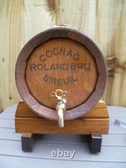 RARE ORIGINAL VINTAGE 1950s ROLAND BRU SIREUIL FRENCH COGNAC BRANDY Oak Barrel