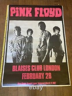 RARE Pink Floyd Vintage Advertising Blaises Club Commemorative Poster 1987