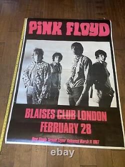 RARE Pink Floyd Vintage Advertising Blaises Club Commemorative Poster 1987