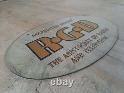 RARE RDG RADIO & TELEVISION ACCREDITED DEALER GLASS SIGN Vintage Radio & TV