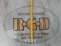 RARE RDG RADIO & TELEVISION ACCREDITED DEALER GLASS SIGN Vintage Radio & TV