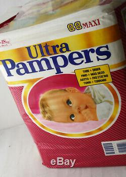 RARE VINTAGE 80'S ULTRA PAMPERS 8-18kg 18-40lbs 88X MAXI PLASTIC NEW SEALED NOS