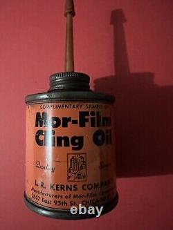 RARE VINTAGE ADVERTISING MOR-FILM CLING OIL OILER 3oz Empty