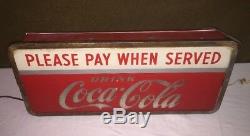 RARE VINTAGE COCA COLA SODA Please Pay When Served LIGHT SIGN