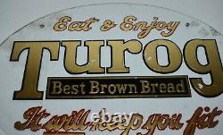 RARE VINTAGE Eat TUROG Best Brown Bread Reverse Painted Glass Advertising SIGN