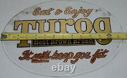 RARE VINTAGE Eat TUROG Best Brown Bread Reverse Painted Glass Advertising SIGN