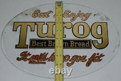 RARE VINTAGE Eat TUROG Best Brown Bread Reverse Painted Glass Advertising SIGN