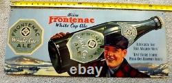 RARE VINTAGE FRONTENAC WHITE CAP ALE METAL SIGN 26 X 11 Beer Montreal Canada