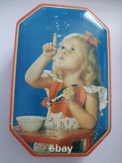 RARE VINTAGE HARRY VINCENT BLUE BIRD TOFFEE TIN Bubbles 1940's
