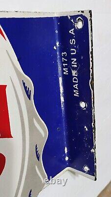 RARE VIntage PEPSI-COLA Bottlecap Double Sided Metal FLANGE SIGN