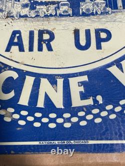 RARE Vintage 1910s Mitchell Car Automobile Advertising Tin Sign Racine Wisconsin