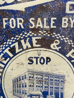 RARE Vintage 1910s Mitchell Car Automobile Advertising Tin Sign Racine Wisconsin