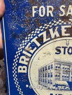 RARE Vintage 1910s Mitchell Car Automobile Advertising Tin Sign Racine Wisconsin