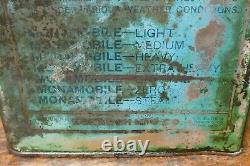 RARE Vintage 1920s Monamobile Motor Oil Graphic Metal Half Gallon Square Oil Can