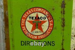 RARE Vintage 1920s Texaco Liquid Wax Dressing Square Quart Can Port Arthur TX