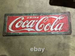 RARE Vintage 1926 Coca-Cola Metal Sign Drink Coca Cola GAS OIL SODA Original