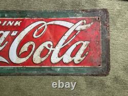 RARE Vintage 1926 Coca-Cola Metal Sign Drink Coca Cola GAS OIL SODA Original