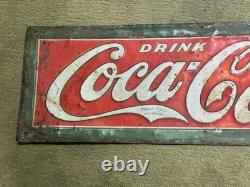 RARE Vintage 1926 Coca-Cola Metal Sign Drink Coca Cola GAS OIL SODA Original