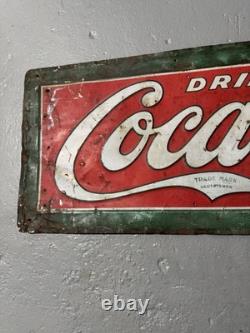 RARE Vintage 1926 Coca-Cola Metal Sign Drink Coca Cola GAS OIL SODA Original