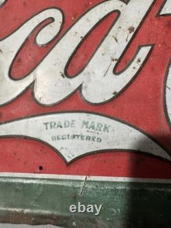 RARE Vintage 1926 Coca-Cola Metal Sign Drink Coca Cola GAS OIL SODA Original