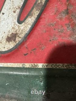 RARE Vintage 1926 Coca-Cola Metal Sign Drink Coca Cola GAS OIL SODA Original