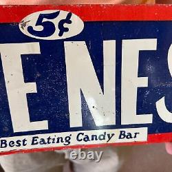 RARE Vintage 1930s Love Nest Candy Bar Advertising Tin Sign Tin Tacker