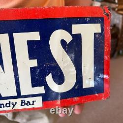 RARE Vintage 1930s Love Nest Candy Bar Advertising Tin Sign Tin Tacker
