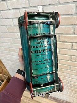 RARE Vintage 1930s Tasty Food Coffee Tin Toy Locomotive Train Advertising Cans