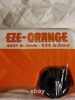RARE Vintage 1950's EZE Orange Hard Plastic Advertising Bank Toy Collectible IOP