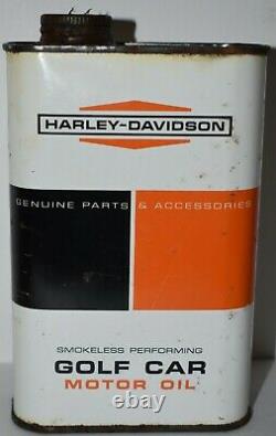 RARE Vintage 1950s 60s HARLEY DAVIDSON GOLF CAR MOTOR OIL PINT ADVERTISING CAN