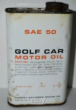 RARE Vintage 1950s 60s HARLEY DAVIDSON GOLF CAR MOTOR OIL PINT ADVERTISING CAN