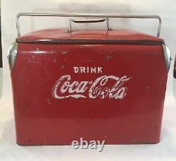 RARE! Vintage 1950s Acton Drink COCA COLA Metal Picnic Cooler All Original