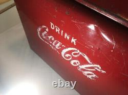 RARE! Vintage 1950s Acton Drink COCA COLA Metal Picnic Cooler All Original