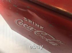 RARE! Vintage 1950s Acton Drink COCA COLA Metal Picnic Cooler All Original