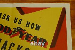 RARE Vintage 1950s Goodyear Tires R-1 Large Paper Advertising Poster Sign 42
