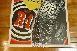 RARE Vintage 1950s Goodyear Tires R-1 Large Paper Advertising Poster Sign 42